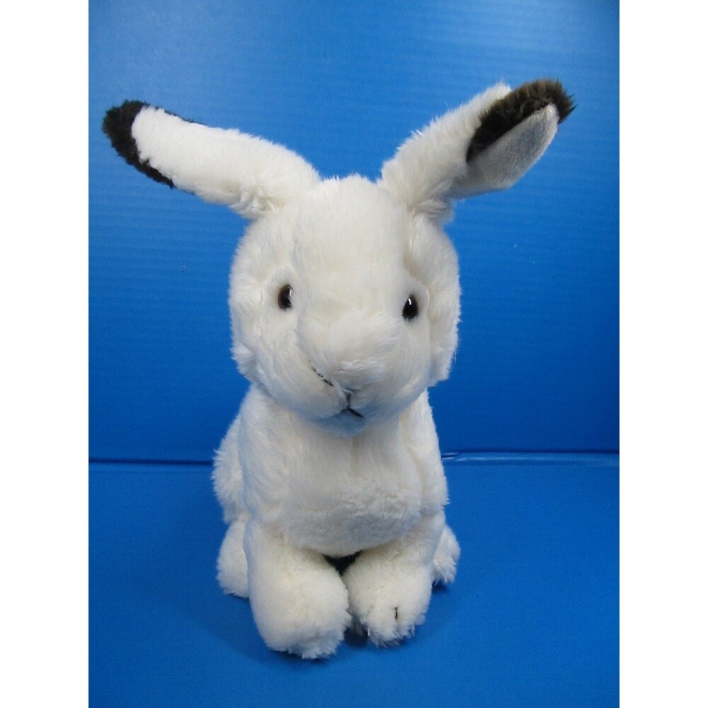 Target Snowshoe Bunny Rabbit Realistic Stuffed Plush 12" White Black